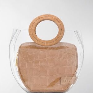 Staud “Frida” bag in clear/camel croc pattern nwt no dust cover/bag available